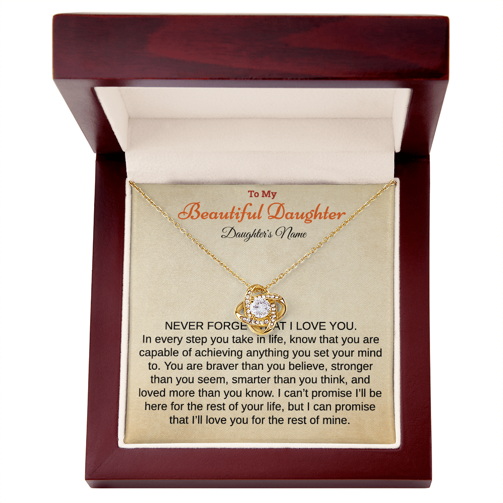 To My Beautiful Daughter Necklace. (Personalized daughter and and signature)