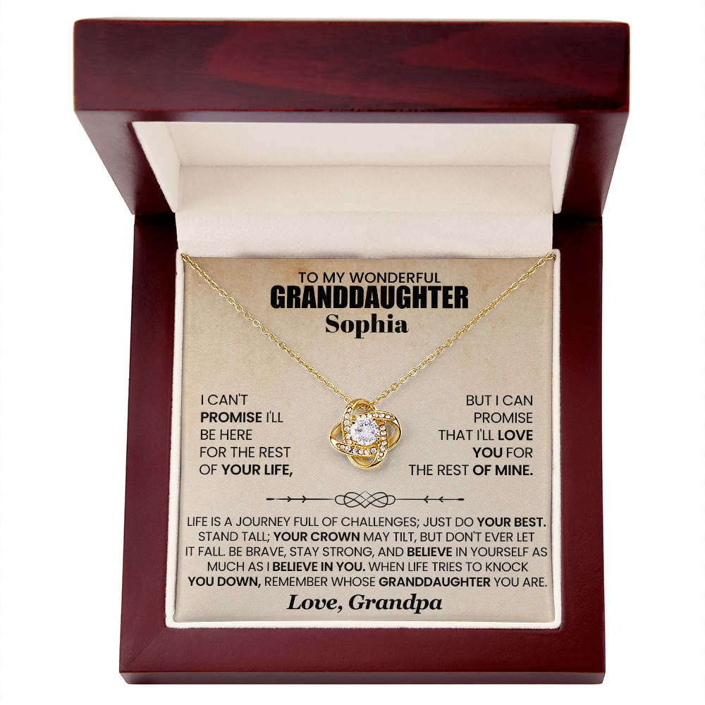 To My Wonderful Granddaughter Personalized Necklace.