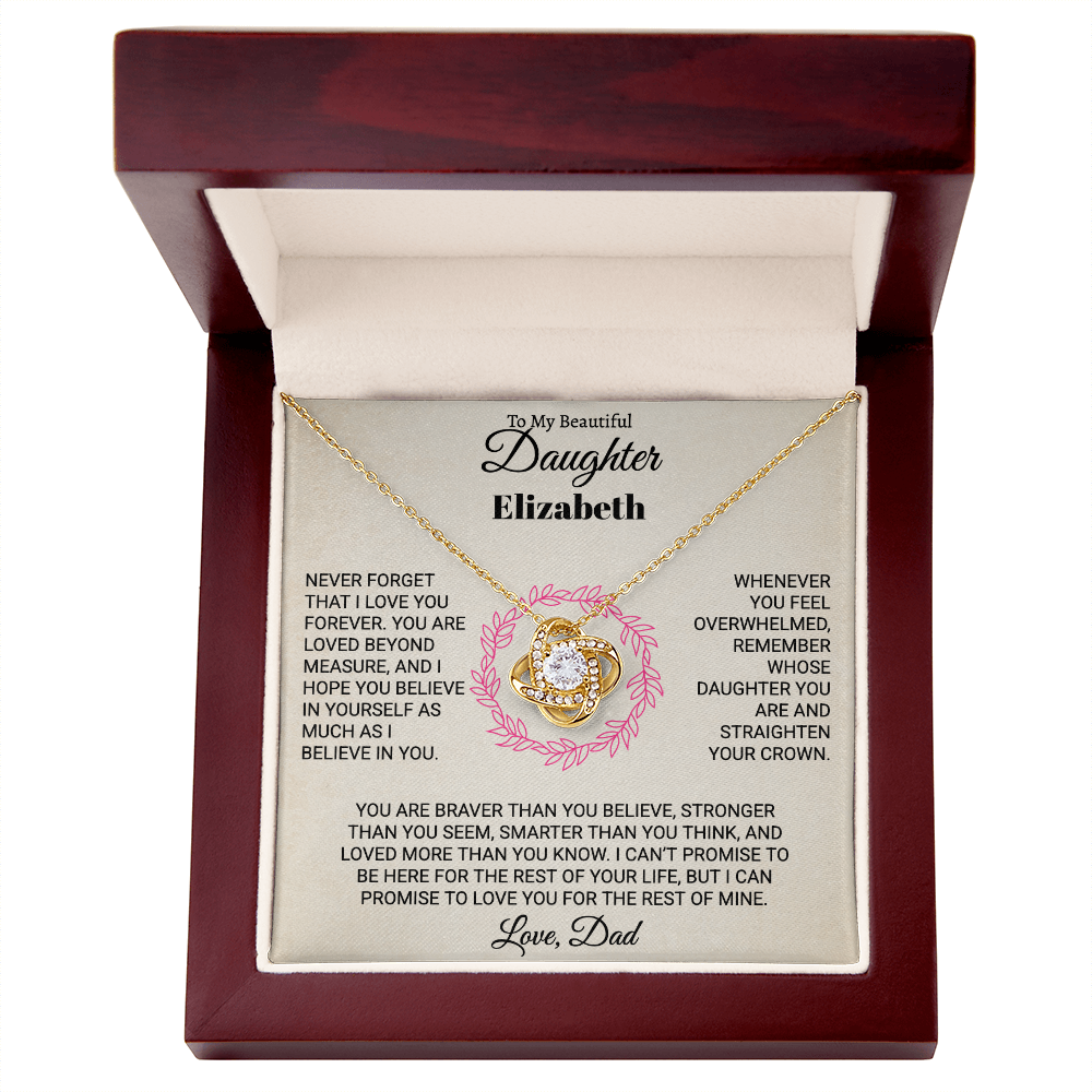 To My Beautiful Daughter Personalized Name Necklace.