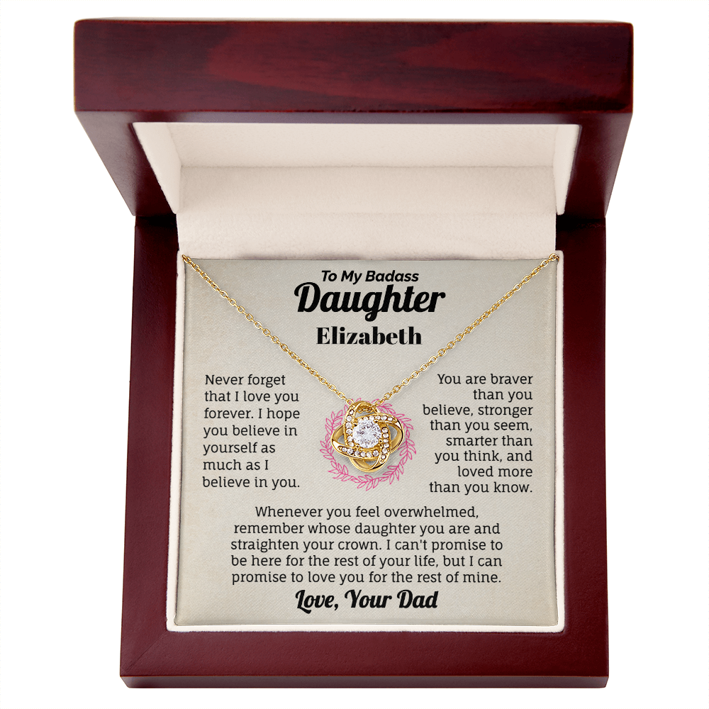 To My Daughter Personalized Name Necklace.