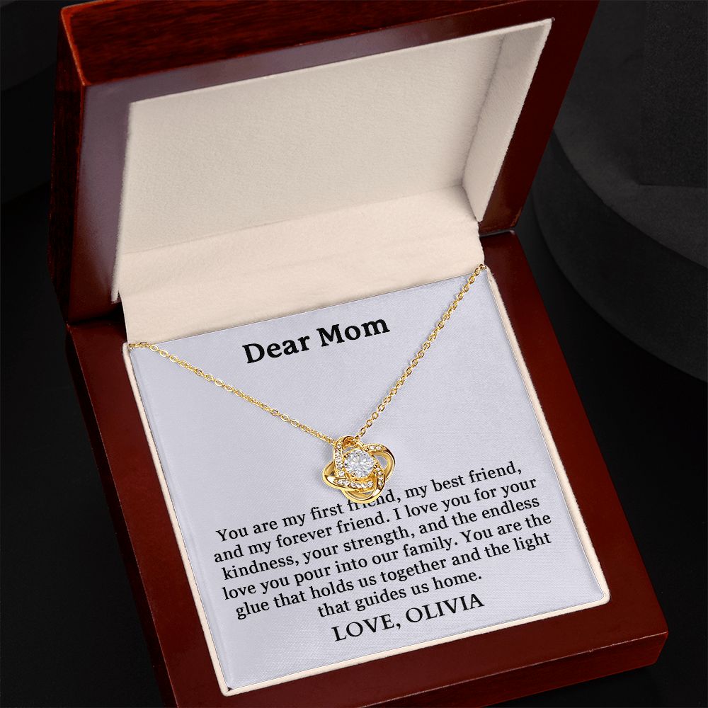 Dear Mom, You Are My First Friend | Limited Edition Necklace With Heartfelt Massage Card.