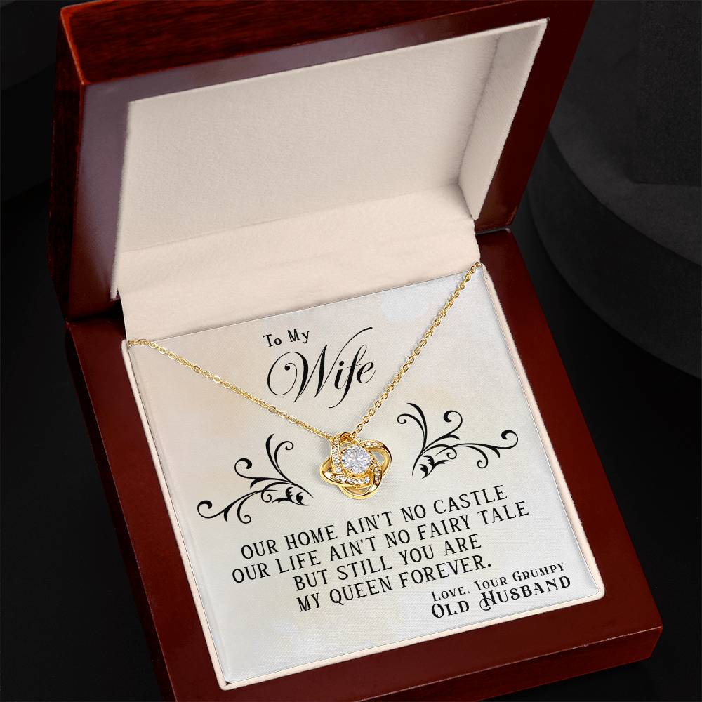 To My Wife, You Are My Queen Forever - Love Knot Necklace