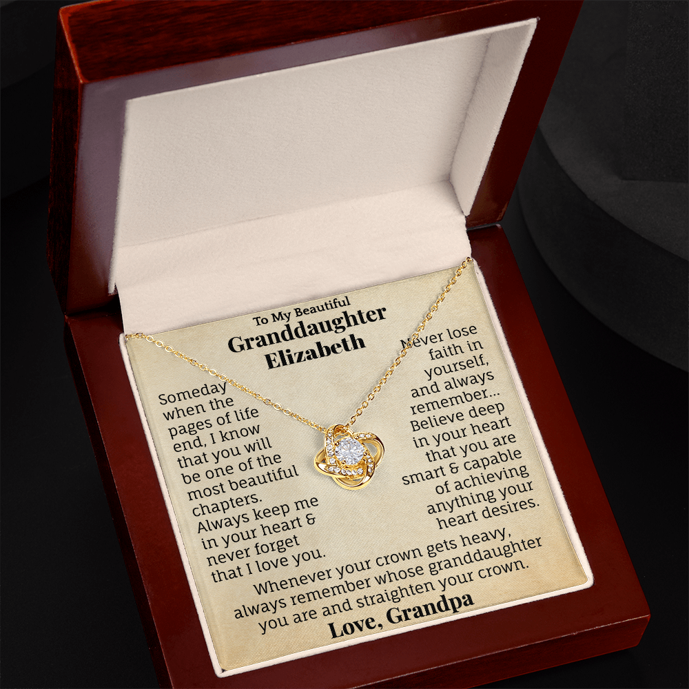 To My Beautiful Granddaughter Personalized Name Necklace.