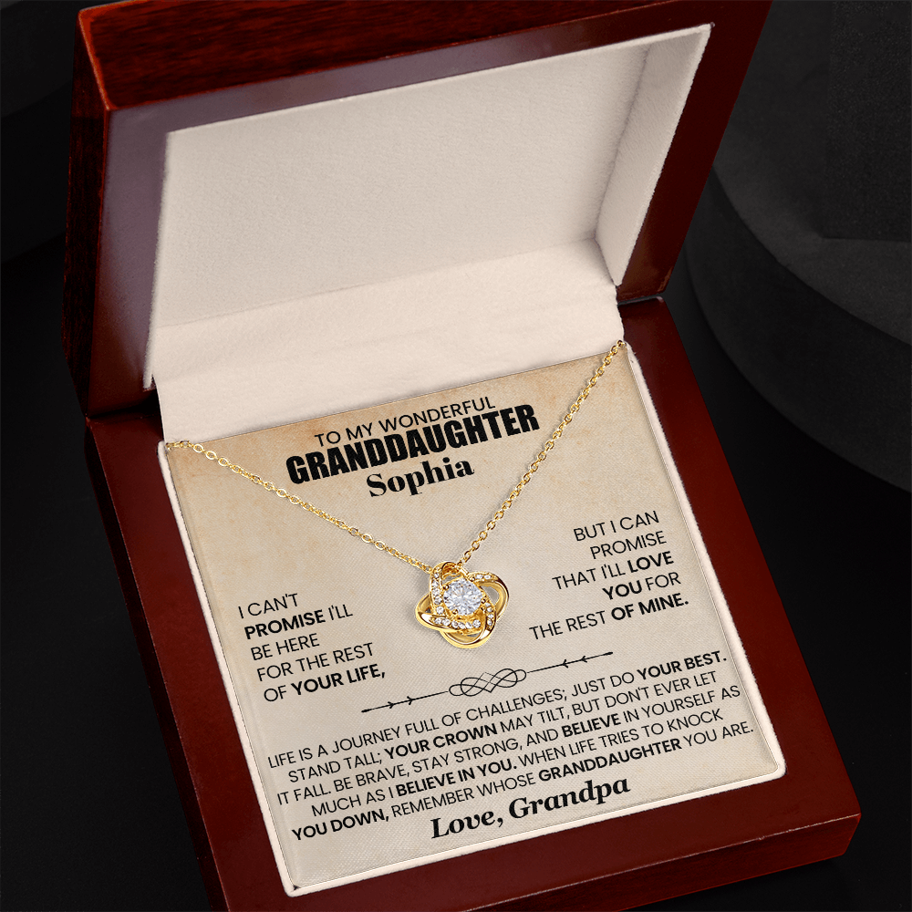 To My Wonderful Granddaughter Personalized Necklace.