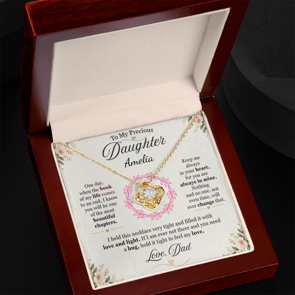 To My Precious Daughter Personalized Name Neckalce from Dad.
