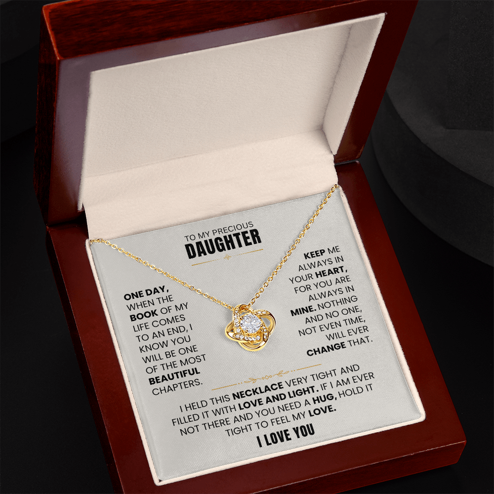 To My Precious Daughter | I Love You Necklace Set.