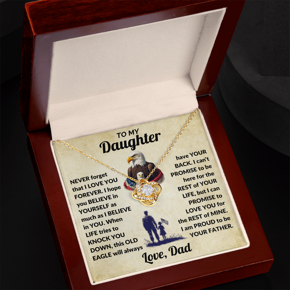 To My Daughter, This OLD EAGLE Will Always Have Your Back Necklace.