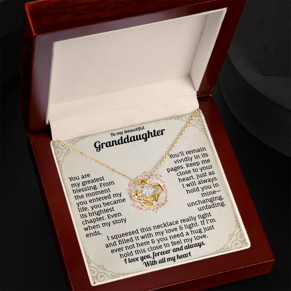 To My Granddaughter, I Love You With All My Heart Necklace.