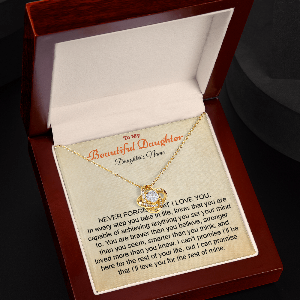 To My Beautiful Daughter Necklace. (Personalized daughter and and signature)