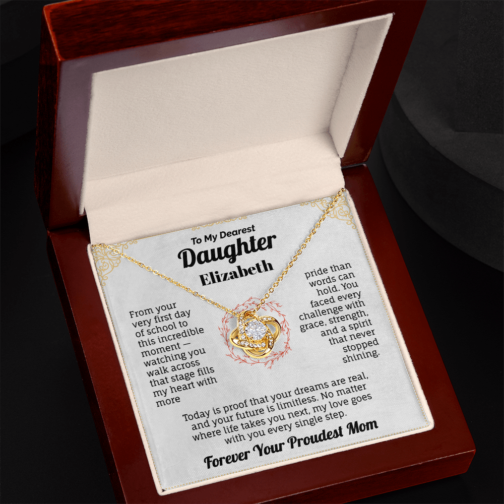 To My Daughter – Proud Mom Graduation Necklace Gift