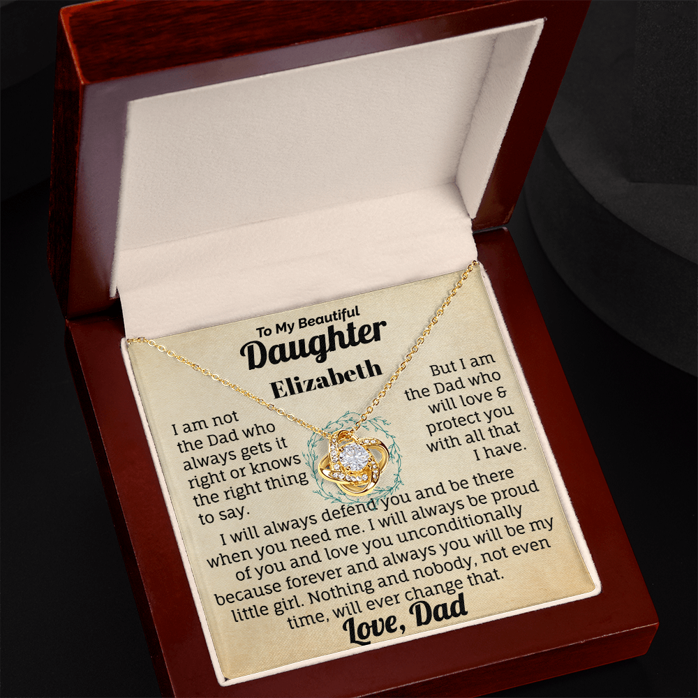 To My Beautiful Daughter Personalised Name  Necklace.