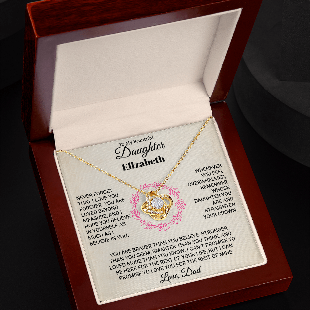 To My Beautiful Daughter Personalized Name Necklace.