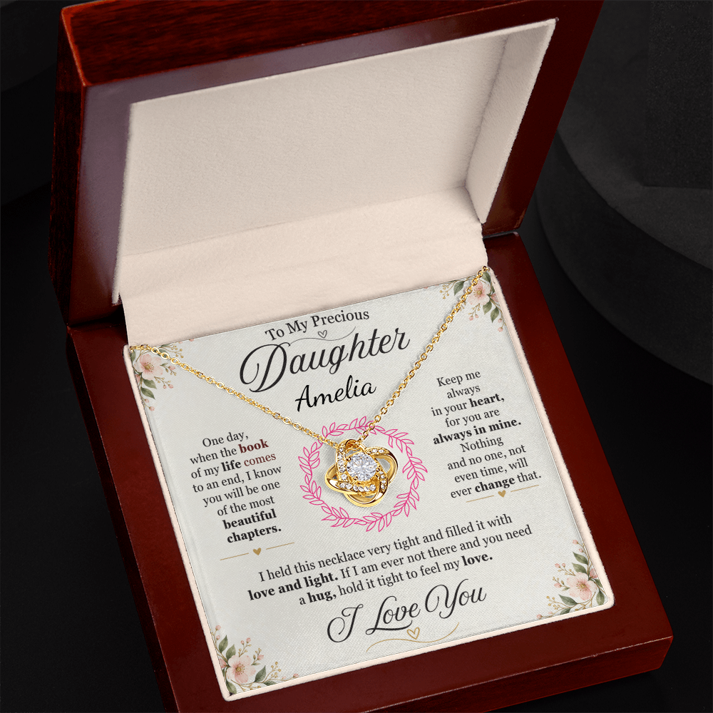 To My Precious Daughter Personalized Name Necklace Set.