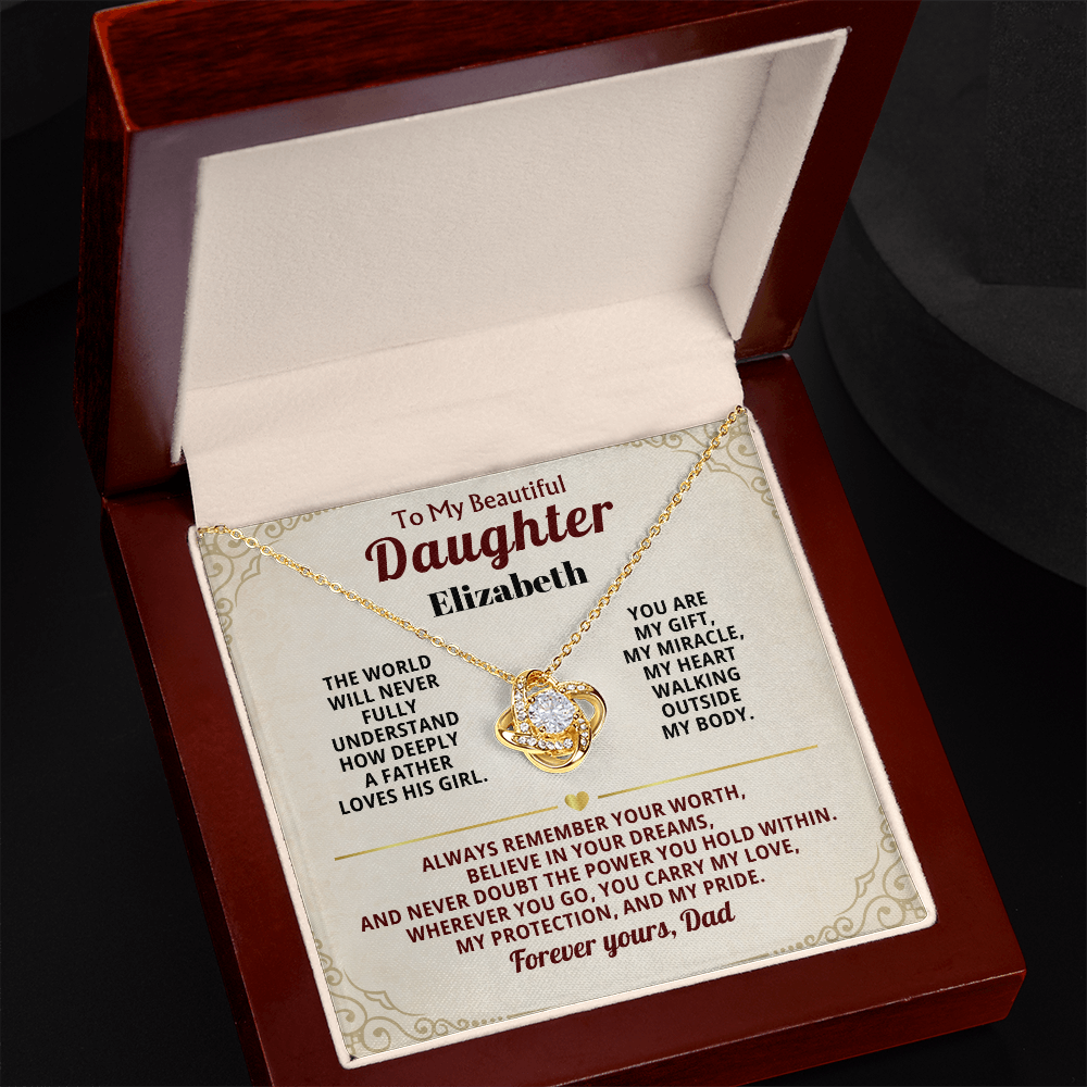 To My Beautiful Daughter Personalized Name Necklace from Dad.