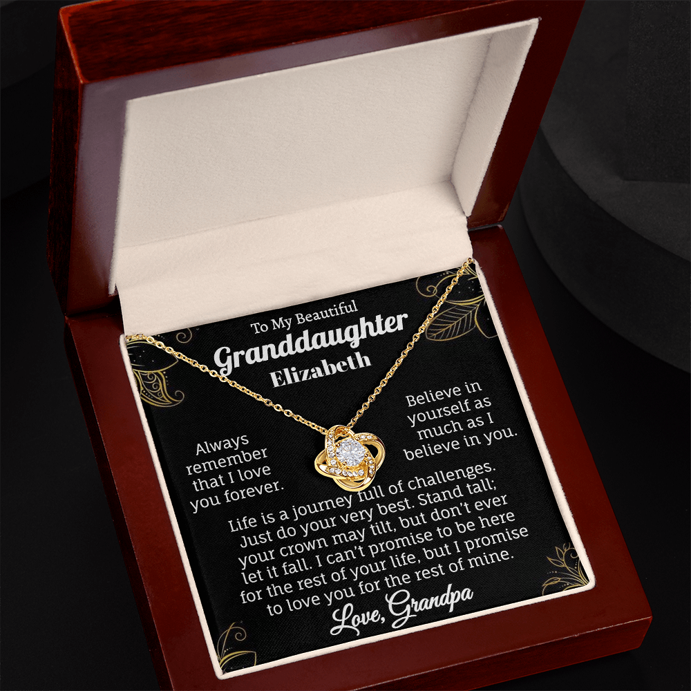 To My Beautiful Granddaughter Personalized Name Necklace.