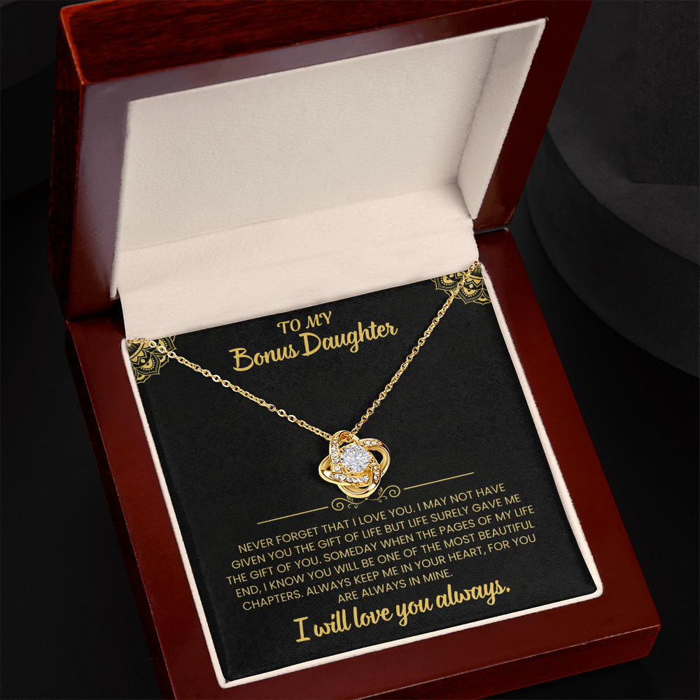To My Bonus Daughter Necklace Set.