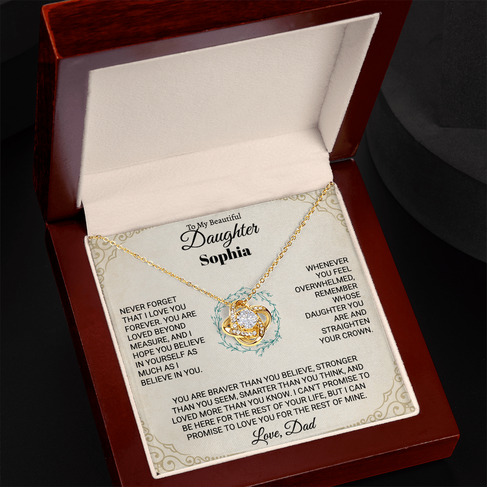 To My Beautiful Daughter Personalized Name Necklace Set.
