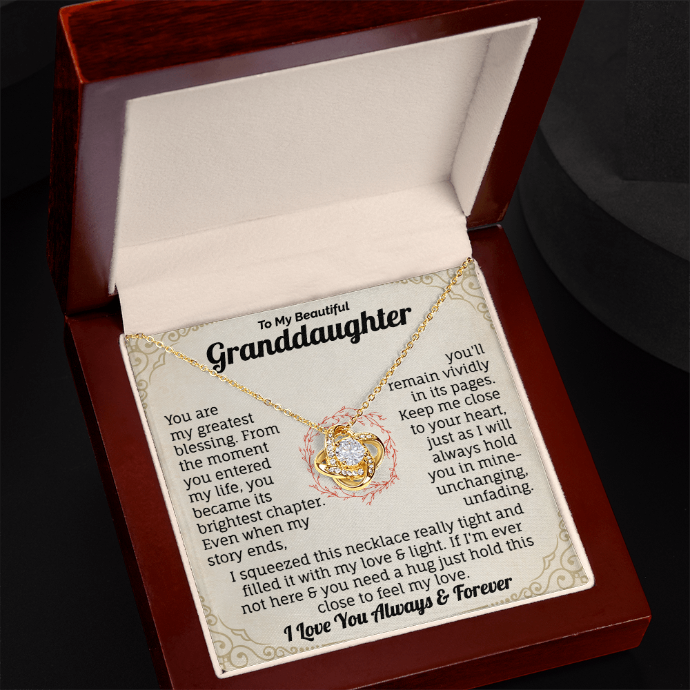 To My Granddaughter, I Love You Always & Forever Necklace.