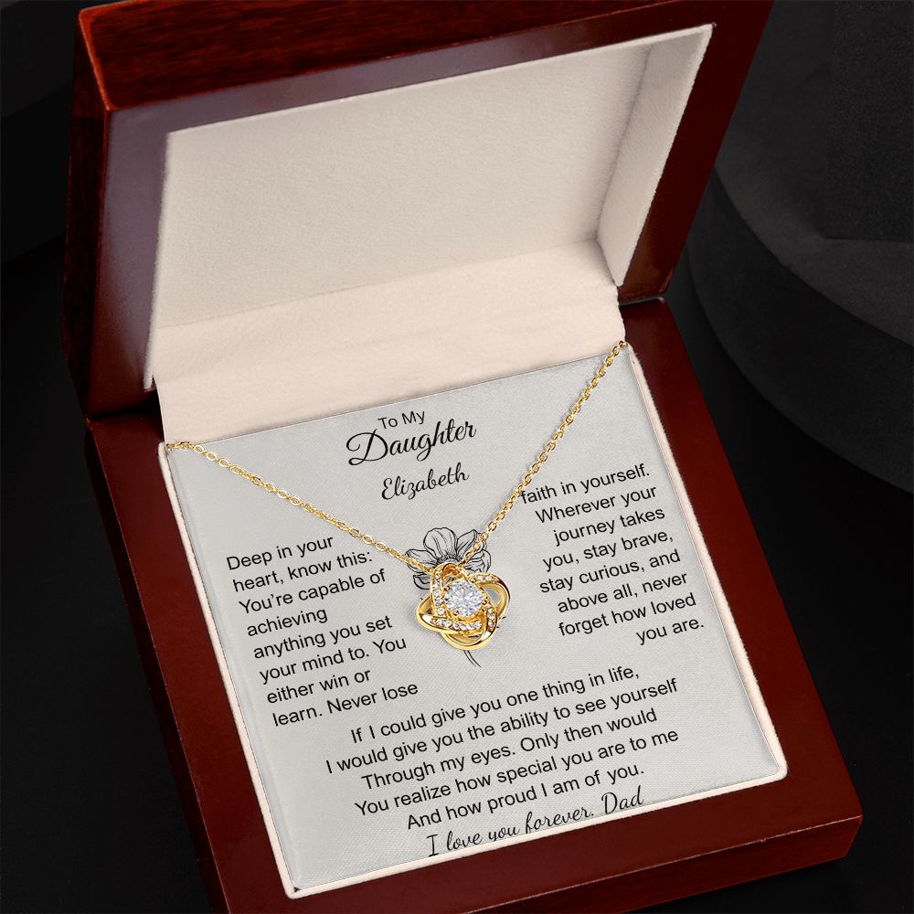 To My Daughter Personalized Name & Signature Necklace.