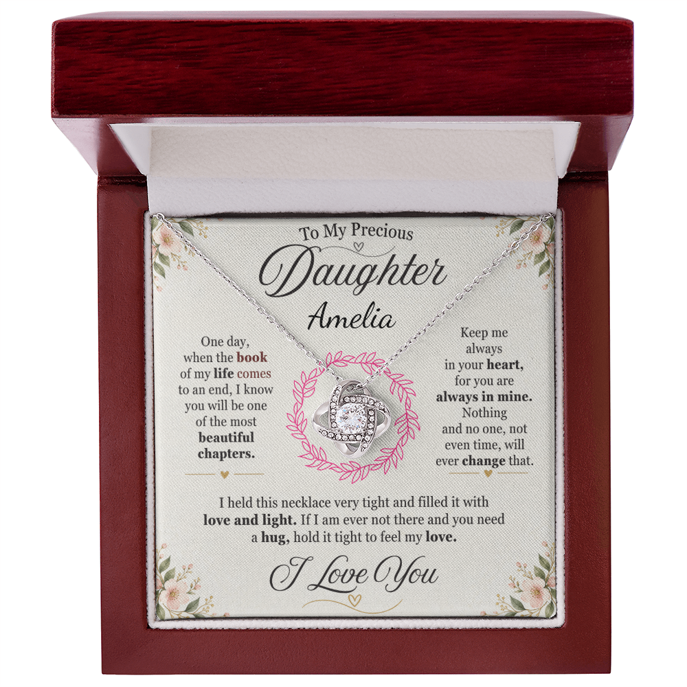 To My Precious Daughter Personalized Name Necklace Set.