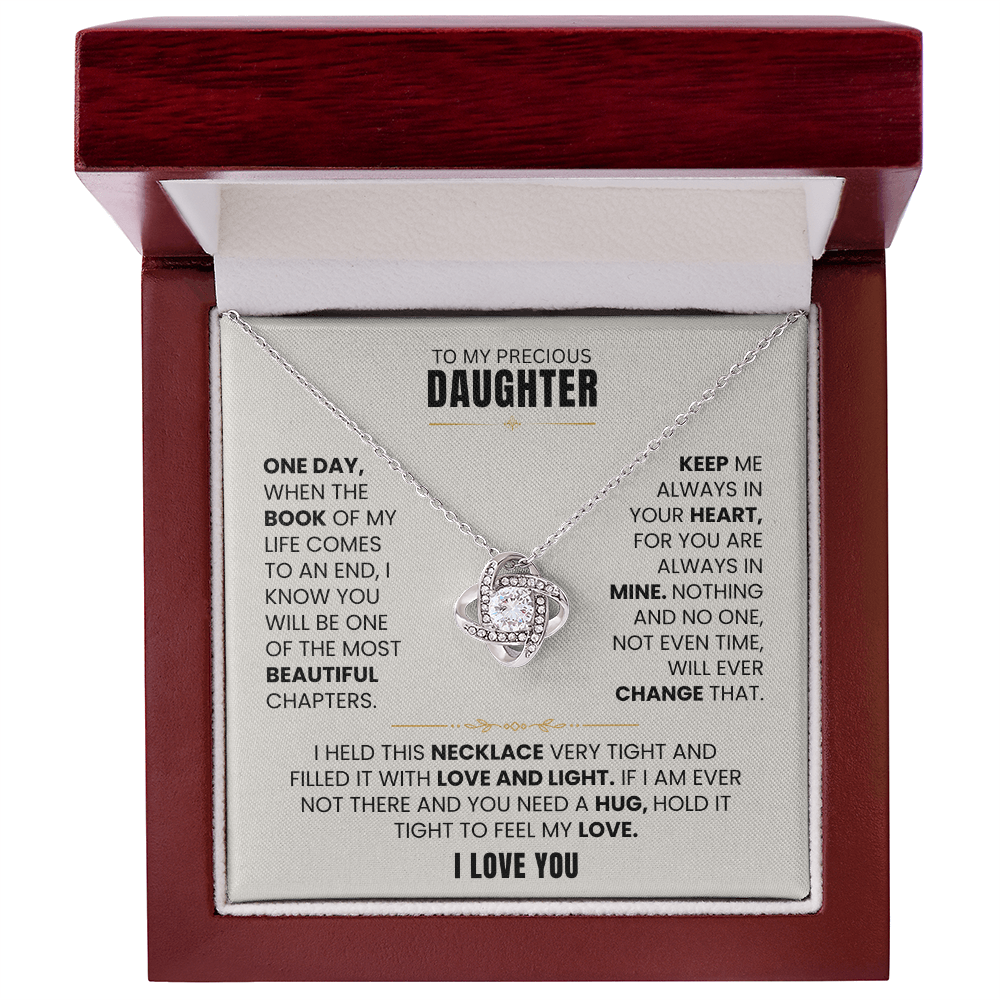 To My Precious Daughter | I Love You Necklace Set.