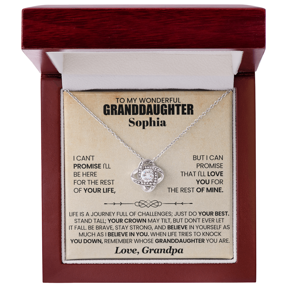 To My Wonderful Granddaughter Personalized Necklace.