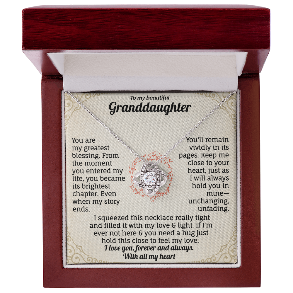 To My Granddaughter, I Love You With All My Heart Necklace.