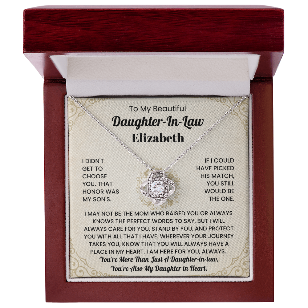 To My Beautiful Daugher-In-Law Personalized Name Necklace.