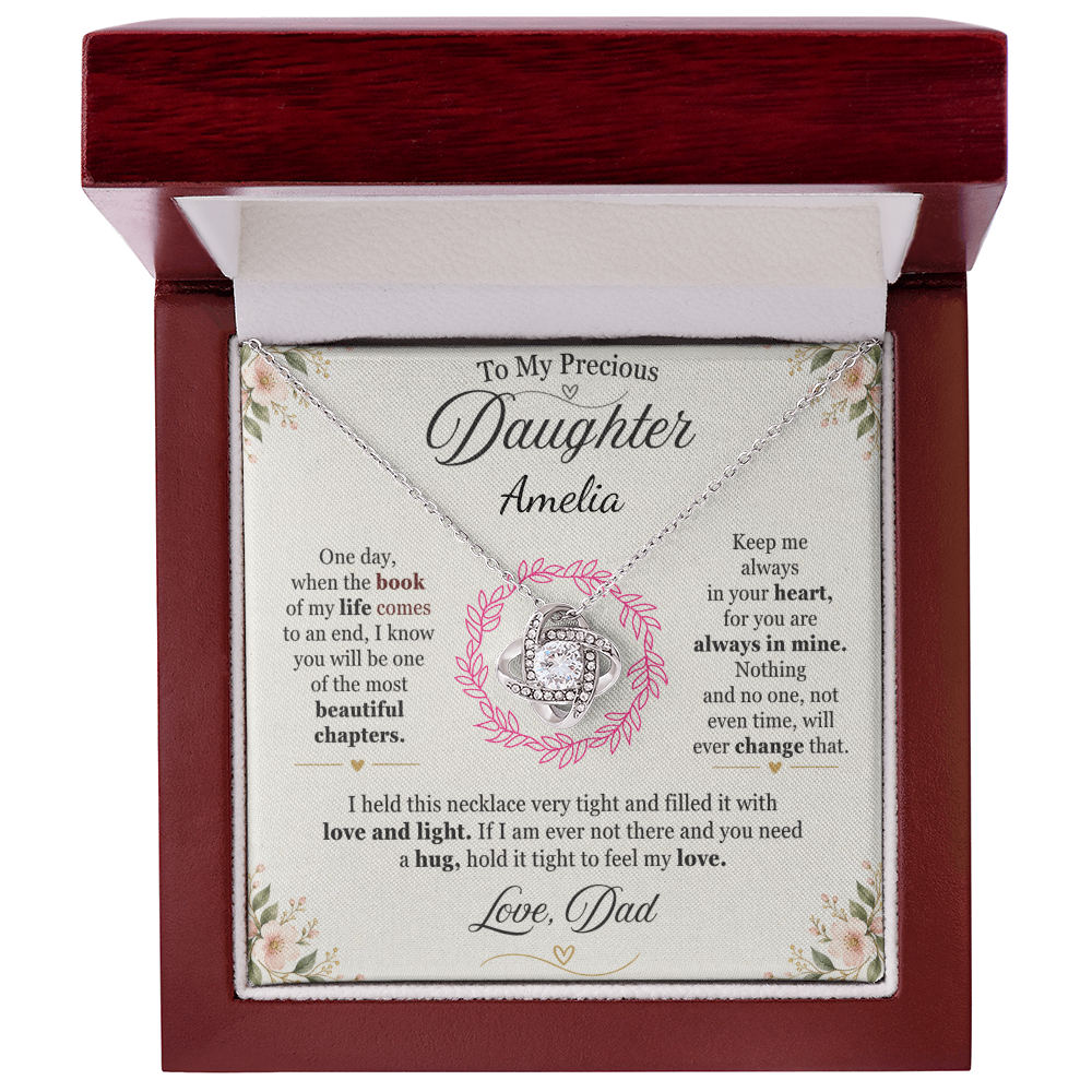 To My Precious Daughter Personalized Name Neckalce from Dad.
