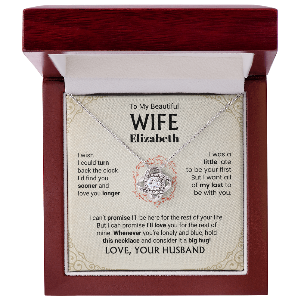 To My Beautiful Wife Personalized Name Necklace.