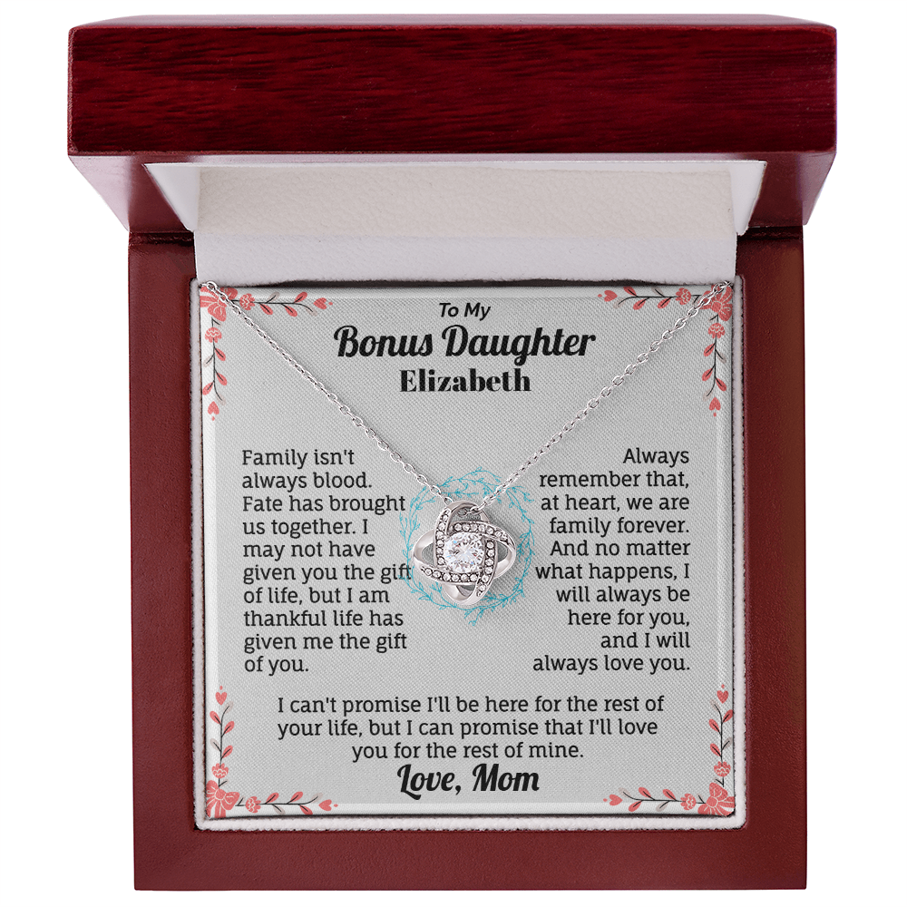 To my Bonus Daughter Personalized Name Necklace.