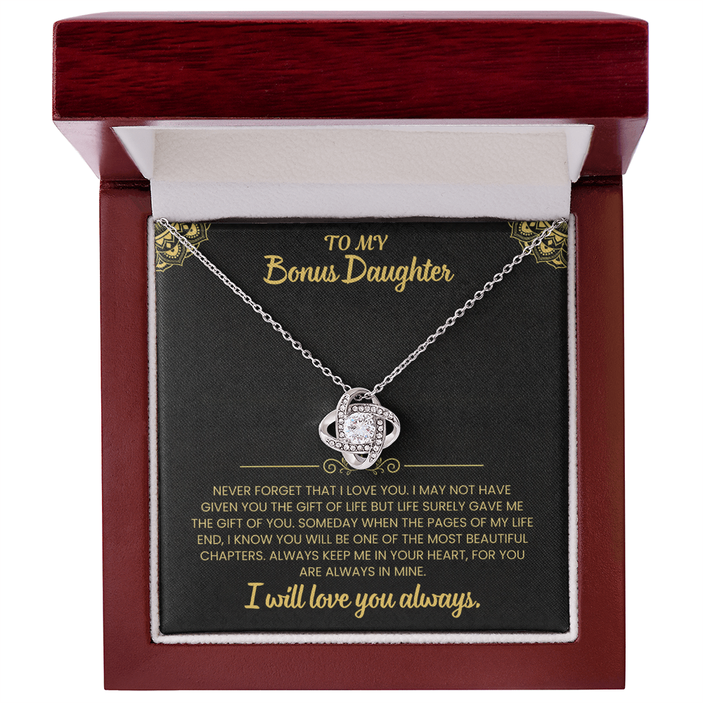 To My Bonus Daughter Necklace Set.