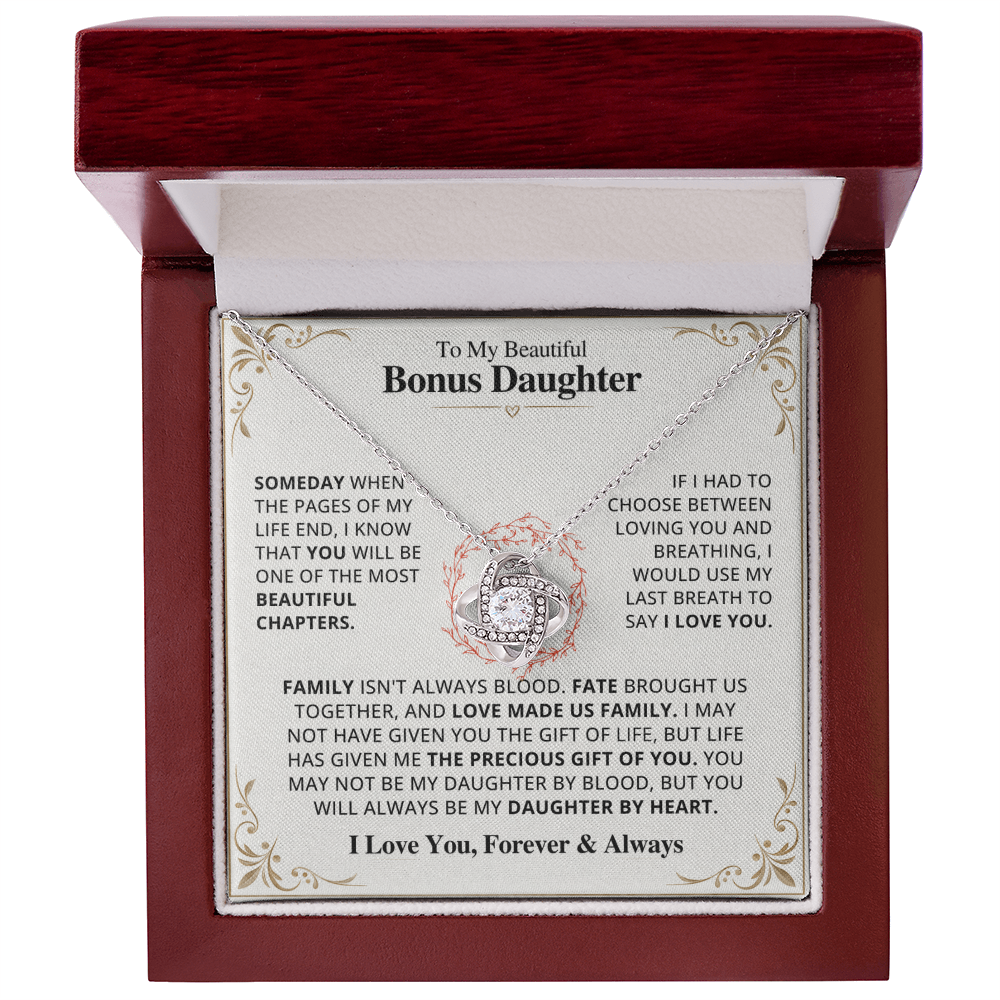 To My Bonus Daughter Necklace Set.