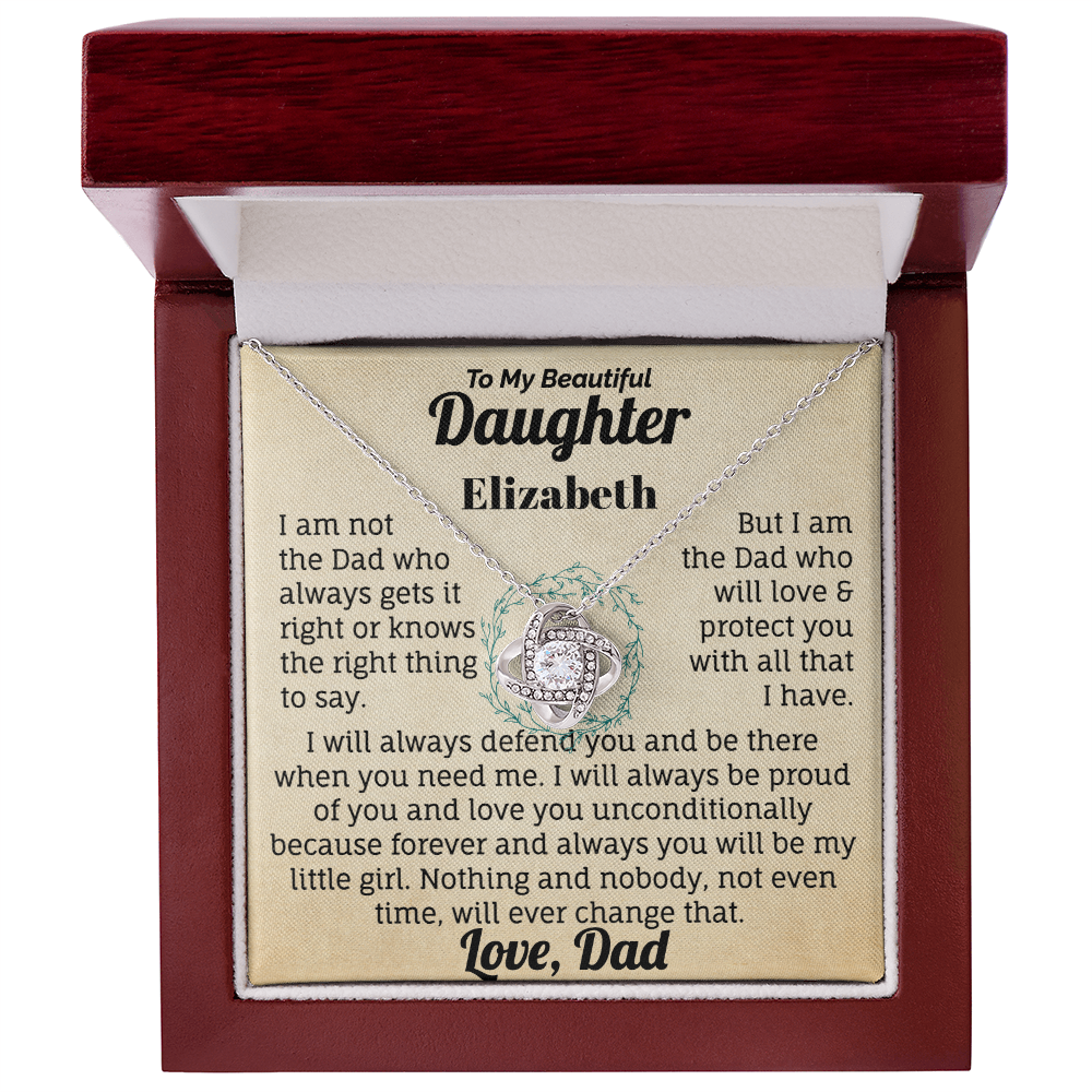 To My Beautiful Daughter Personalised Name  Necklace.