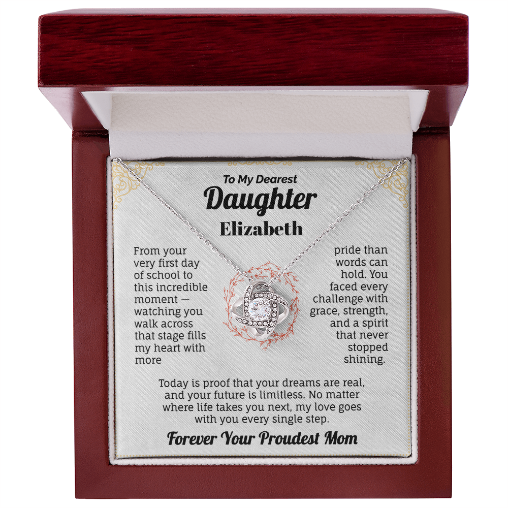 To My Daughter – Proud Mom Graduation Necklace Gift