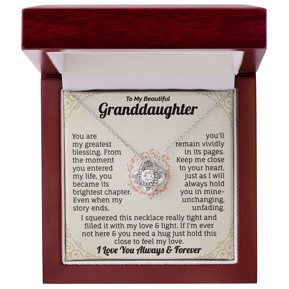 To My Granddaughter, I Love You Always & Forever Necklace.