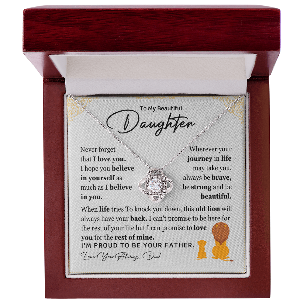 To My Beautiful Daughter, I Am Proud To Be Your Father Necklace.