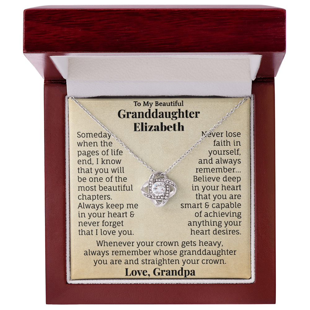 To My Beautiful Granddaughter Personalized Name Necklace.