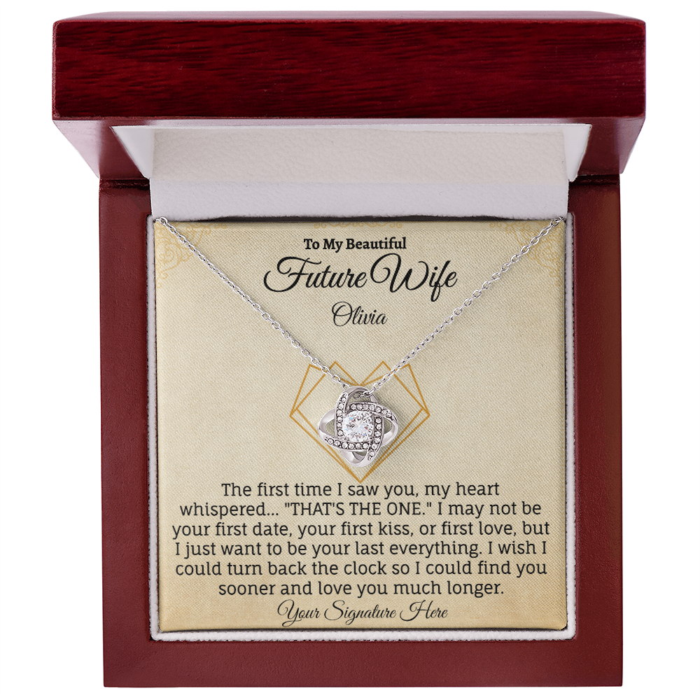 To My Beautiful Future Wife Personalized Name & Signature Necklace.