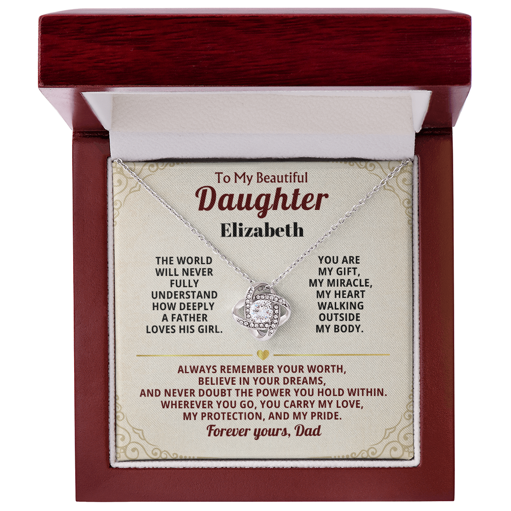 To My Beautiful Daughter Personalized Name Necklace from Dad.