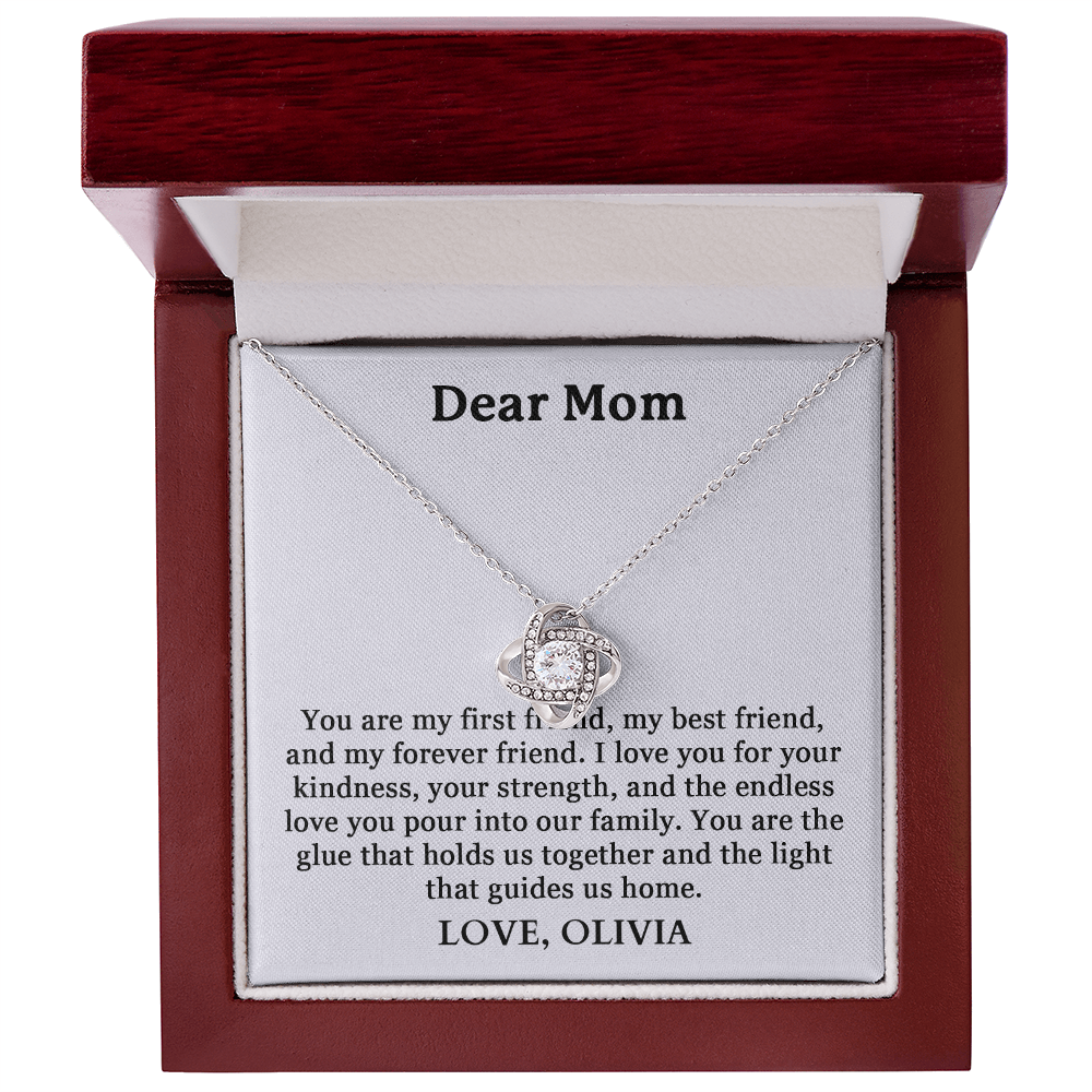 Dear Mom, You Are My First Friend | Limited Edition Necklace With Heartfelt Massage Card.