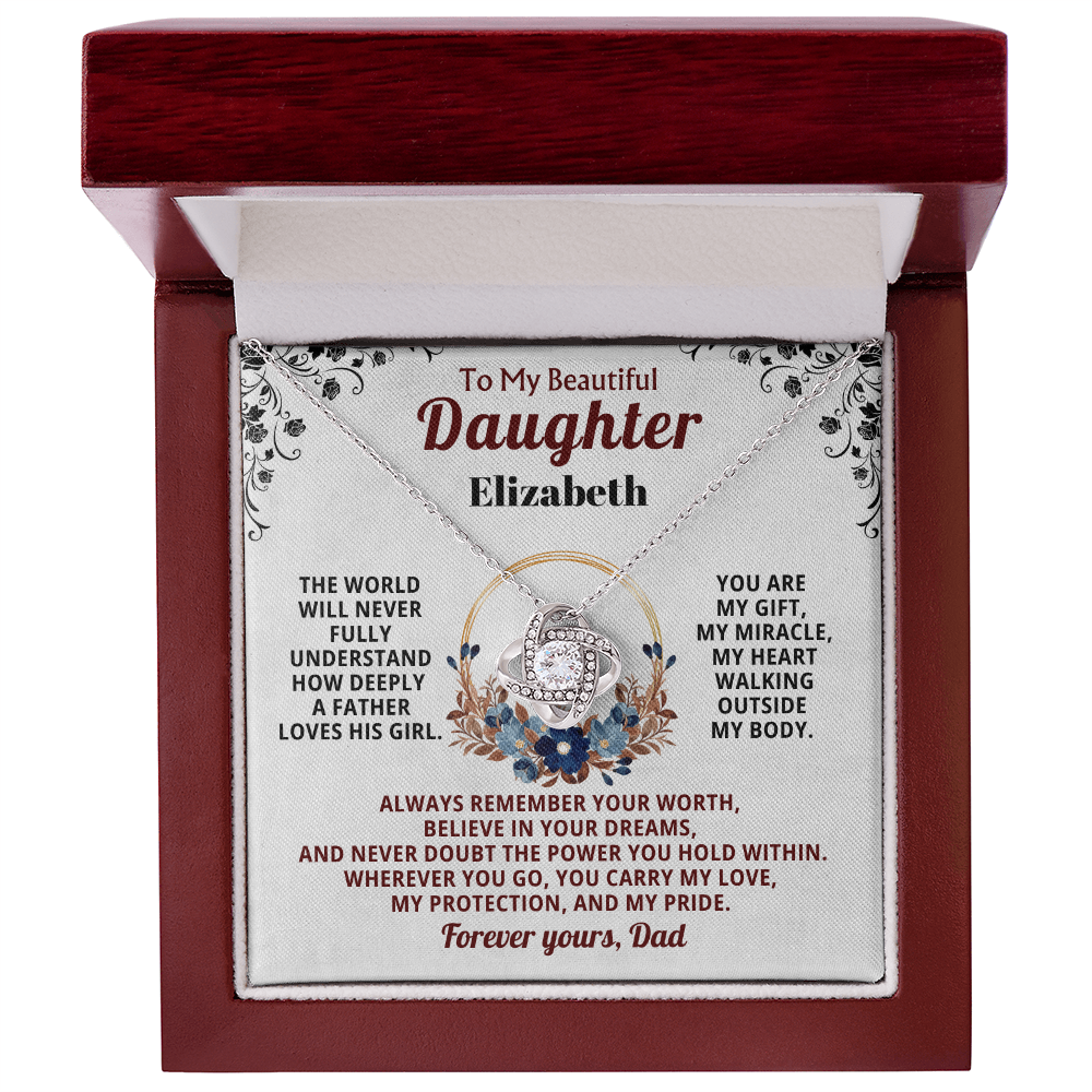 To My Beautiful Daughter Personalized Name Necklace from Dad.