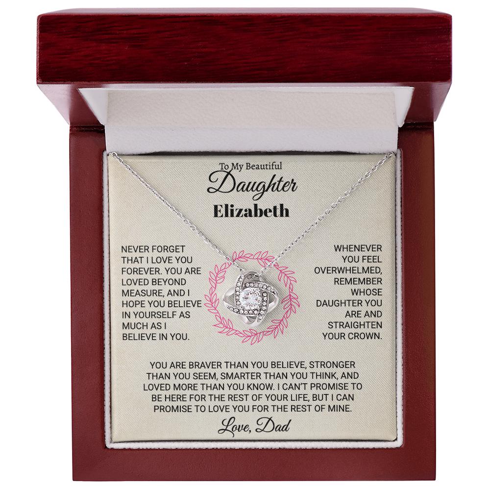 To My Beautiful Daughter Personalized Name Necklace.