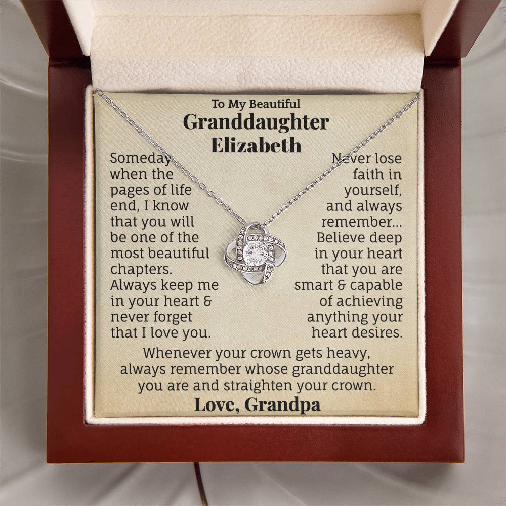 To My Beautiful Granddaughter Personalized Name Necklace.