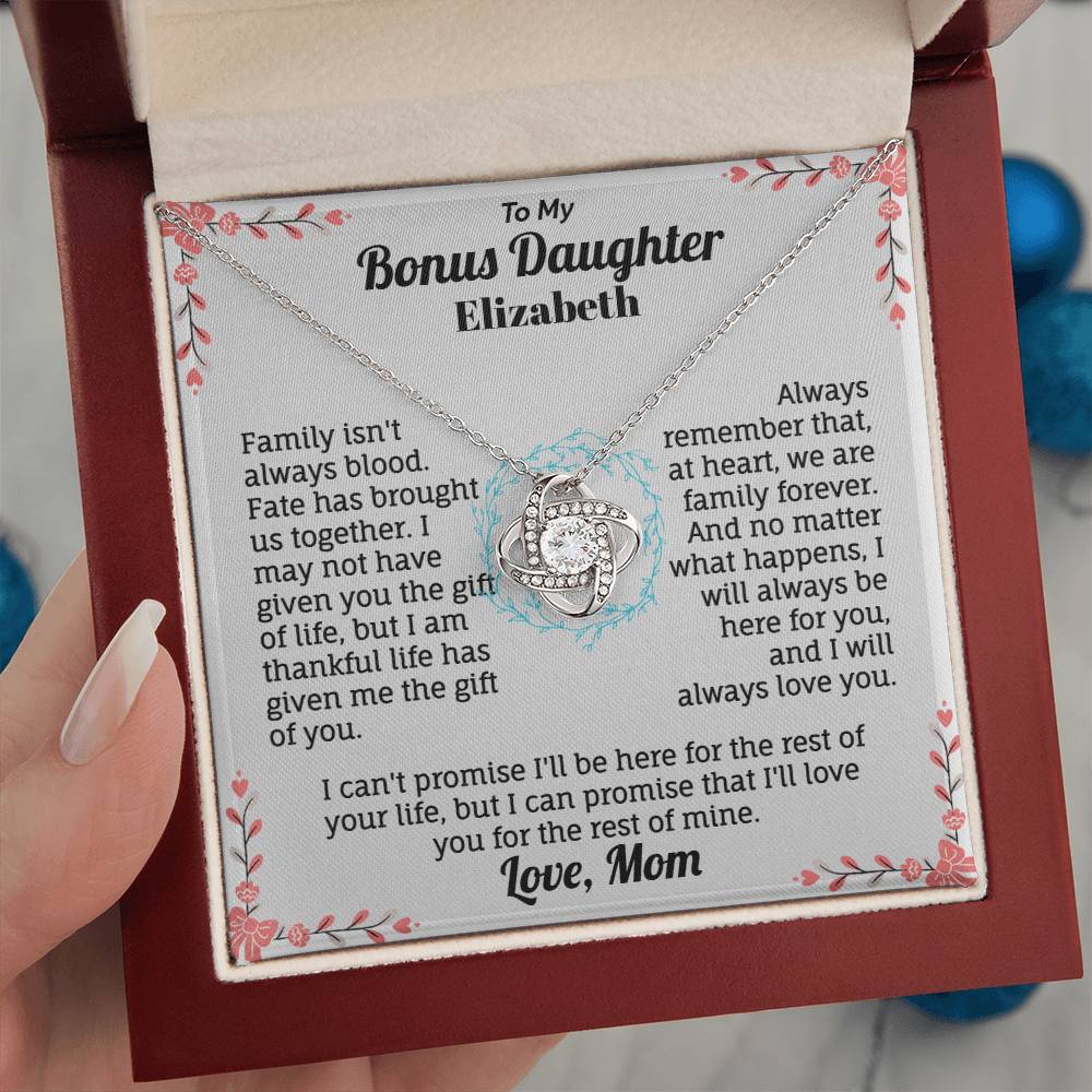 To my Bonus Daughter Personalized Name Necklace.