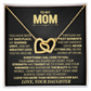 To My Mom Necklace from Daughter.