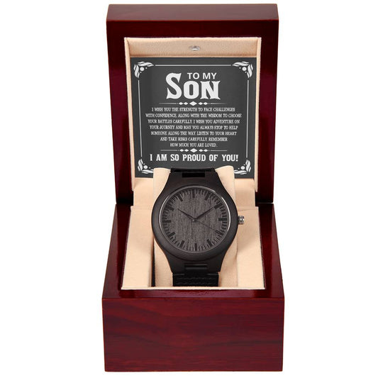 To My Son Wooden Watch