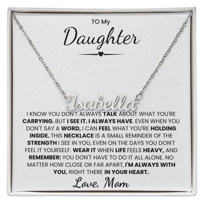 To My Daughter Custom Name Necklace from Mom.