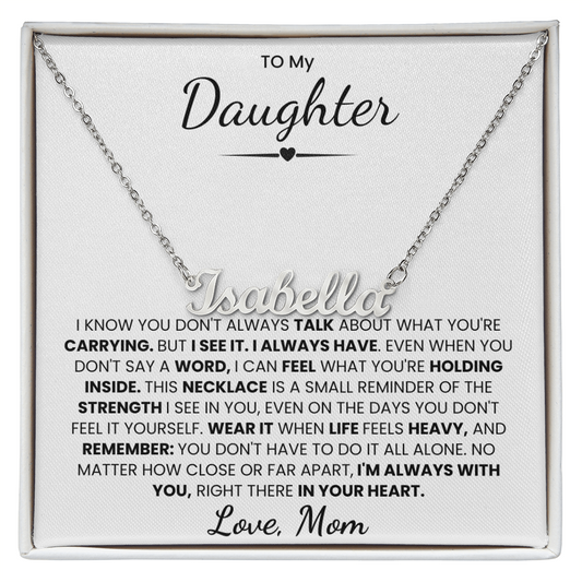 To My Daughter Custom Name Necklace from Mom.