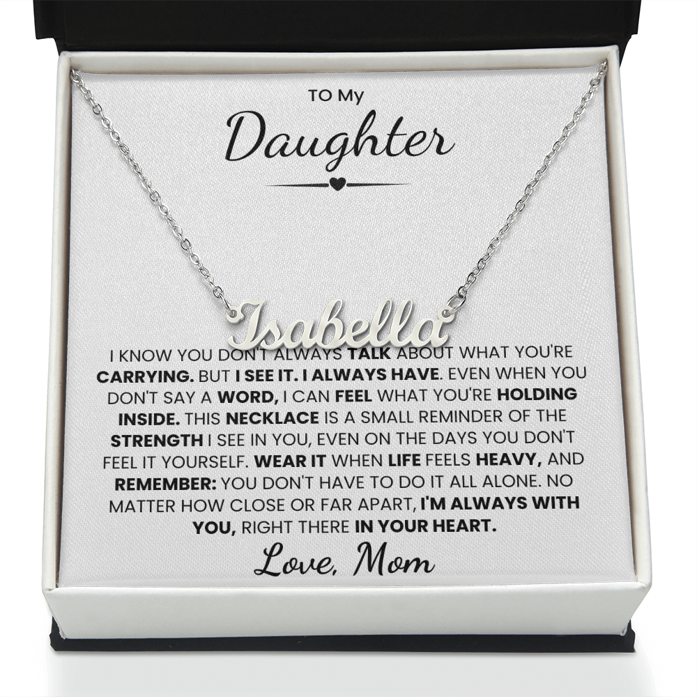 To My Daughter Custom Name Necklace from Mom.